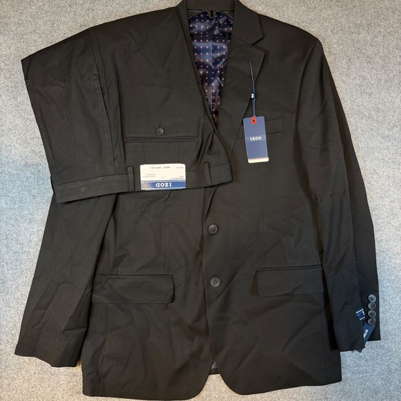 Izod Other - IZOD Isaac Mens 2 Piece Suit Black Stretch 40 Regular 34W x 32L ISAA2BPY0117